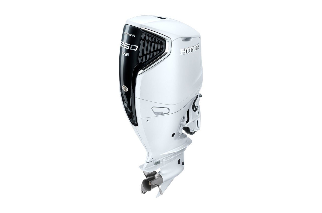 Honda 350hp White Outboard · Intelligent Shift and Throttle, Electric Start, 25″ Shaft · BF350AXDA